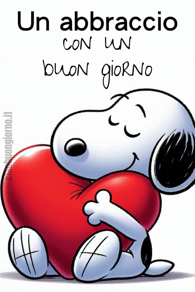 Snoopy buongiorno con abbraccio